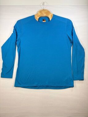 Icebreaker Men's Merino 200 Oasis Long Sleeve Crewe Thermal Top Blue Size XXL